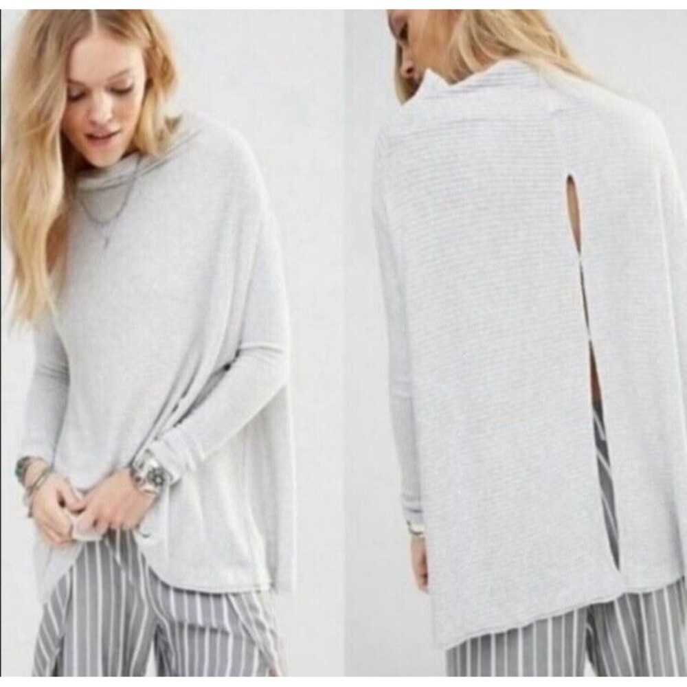 We The Free Top People Lover Ribbed Long Gray Women’s Size XS